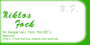 miklos fock business card